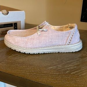 NWT Hey Dude Wendy Chambray Braid Indigo